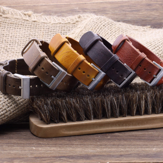 NAT2 Leather Watch Strap | Full Grain Italian Veg Tanned | Cozy Handmade