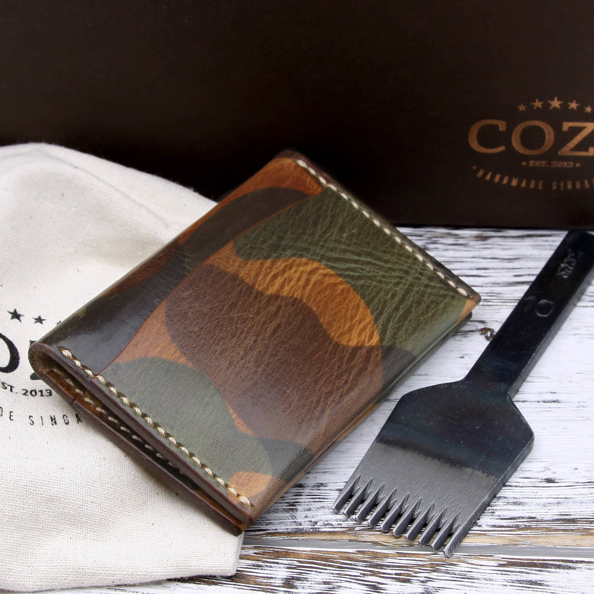 Leather Card Wallet, Military 101 | Minimalist | Cozy Handmade