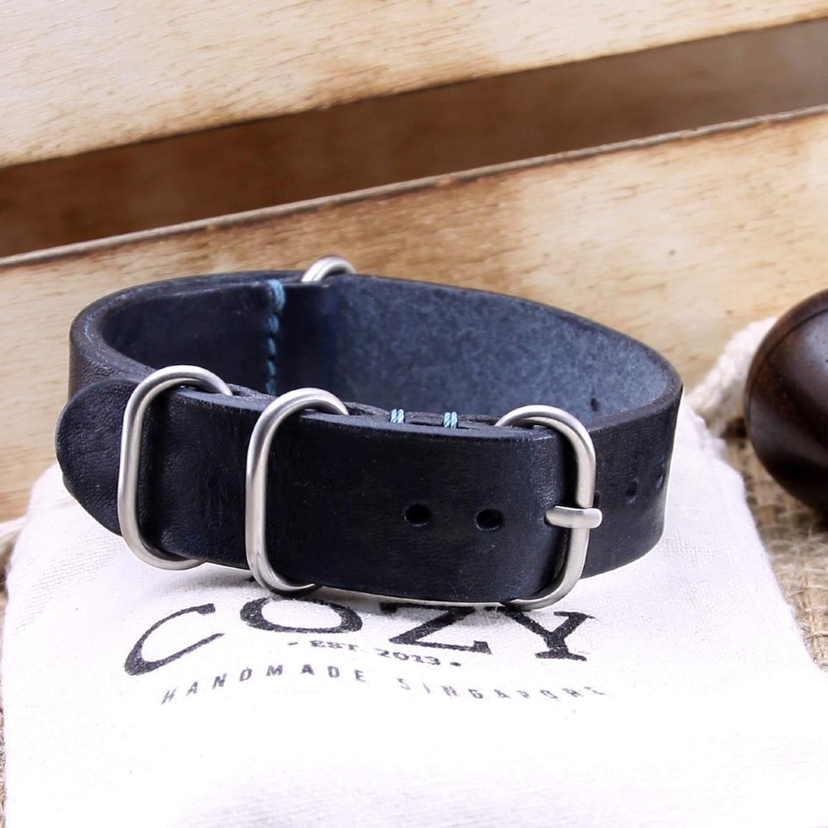 Leather Watch Strap, 4-Ring Vintage 407 | Full Grain Italian Veg Tanned | Cozy Handmade