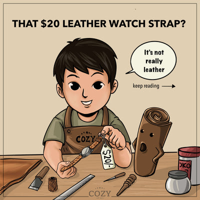 Genuine leather vs full grain vegetable-tanned leather — why the difference matters — Cozy Handmade