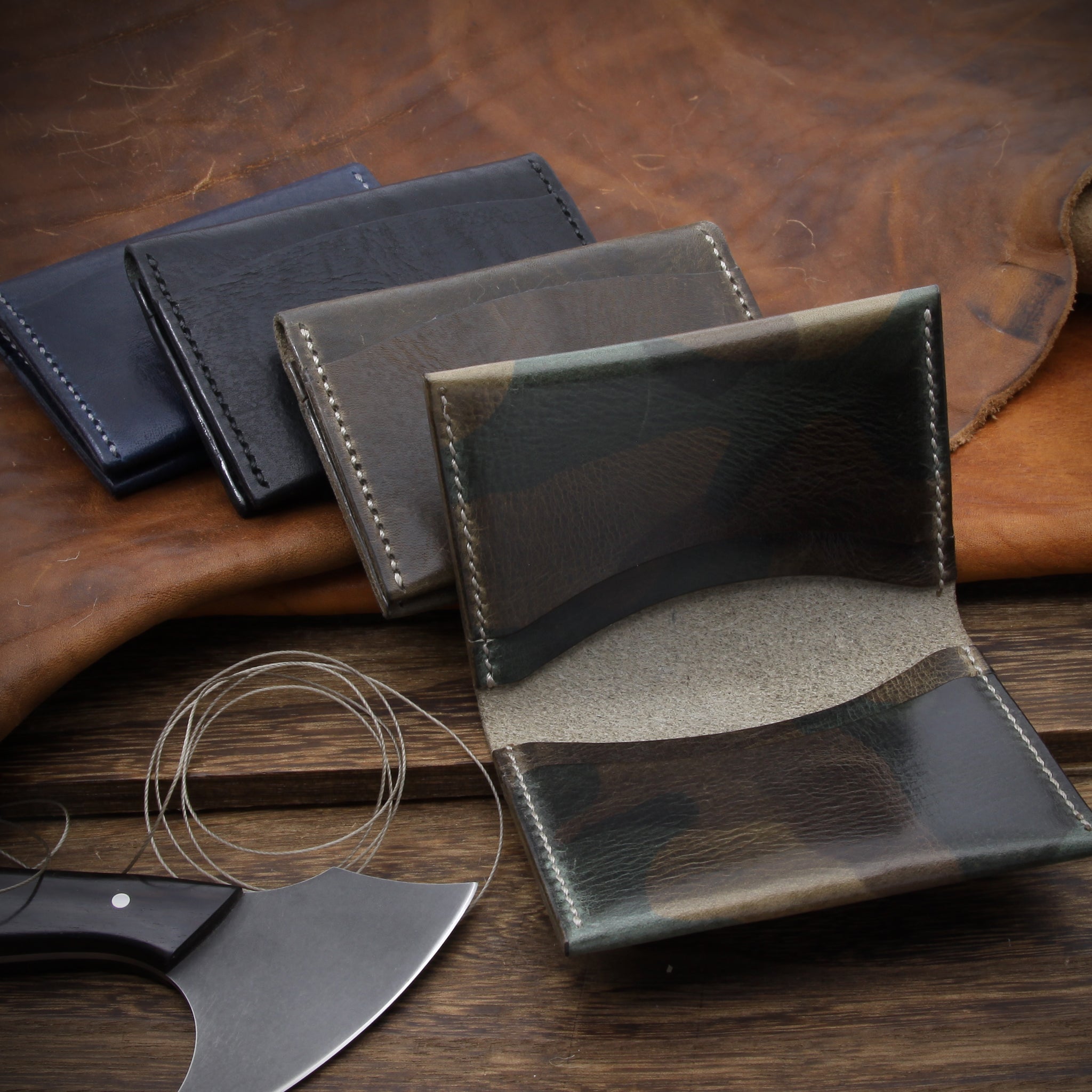 Handcrafted Leather Card Holder Wallets — Cozy Handmade
