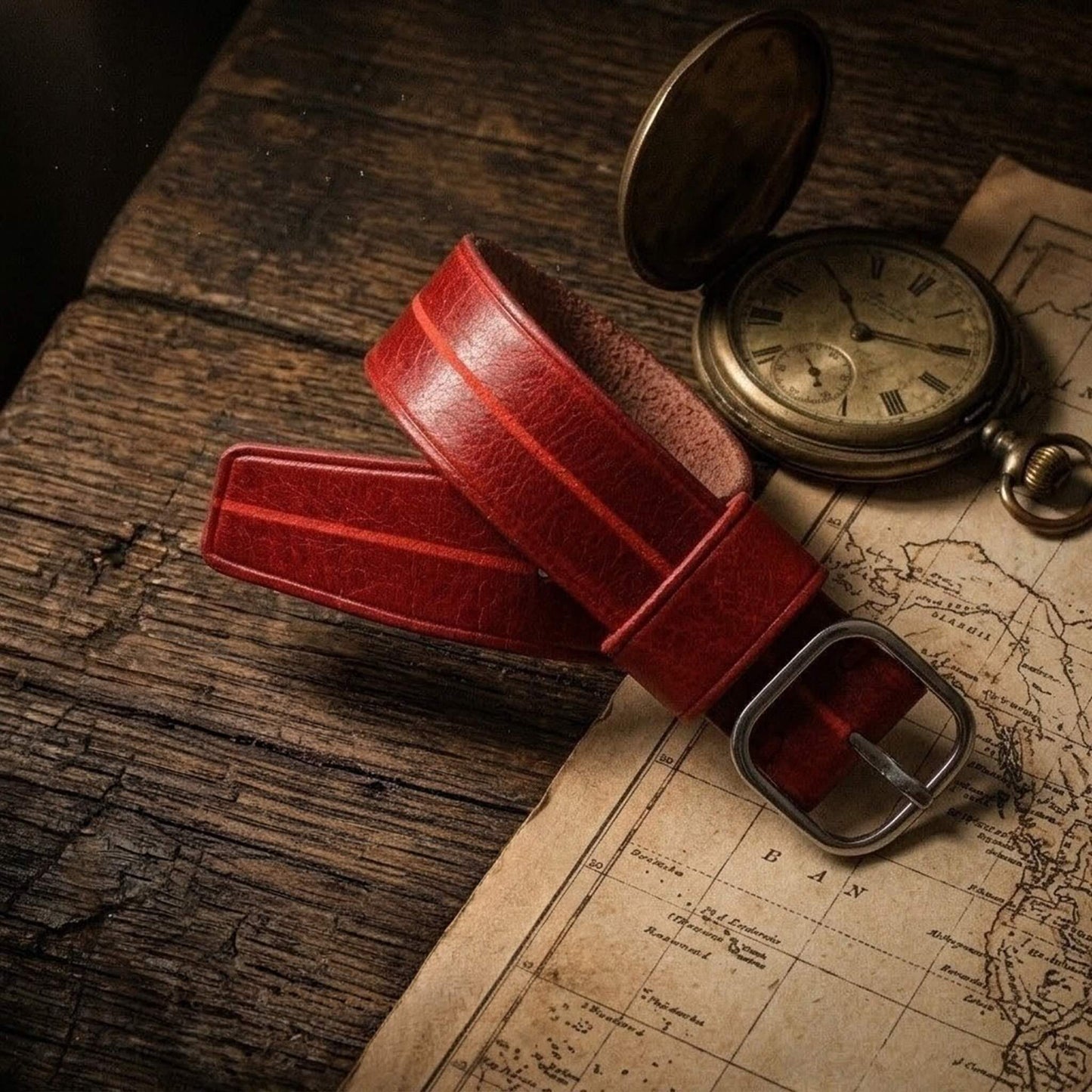 Sleek Single Pass Watch Strap crafted from Italian Veg-Tanned Leather - Garrison Douglas 115 by Cozy Handmade