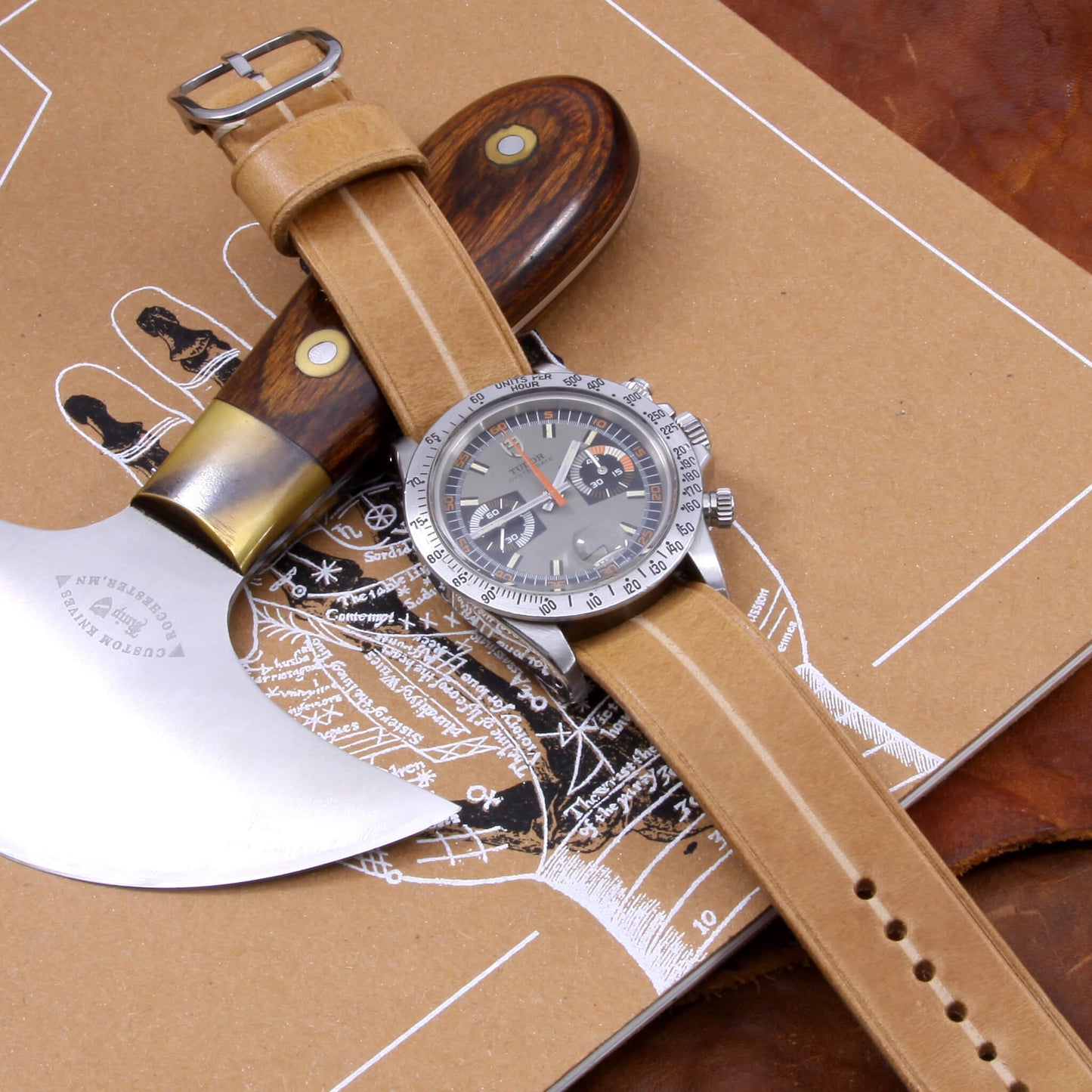 Upgrade Your Watch with a Garrison Sequoia 101 Single Pass Strap in Caramel Tan Italian Veg-Tanned Leather by Cozy Handmade