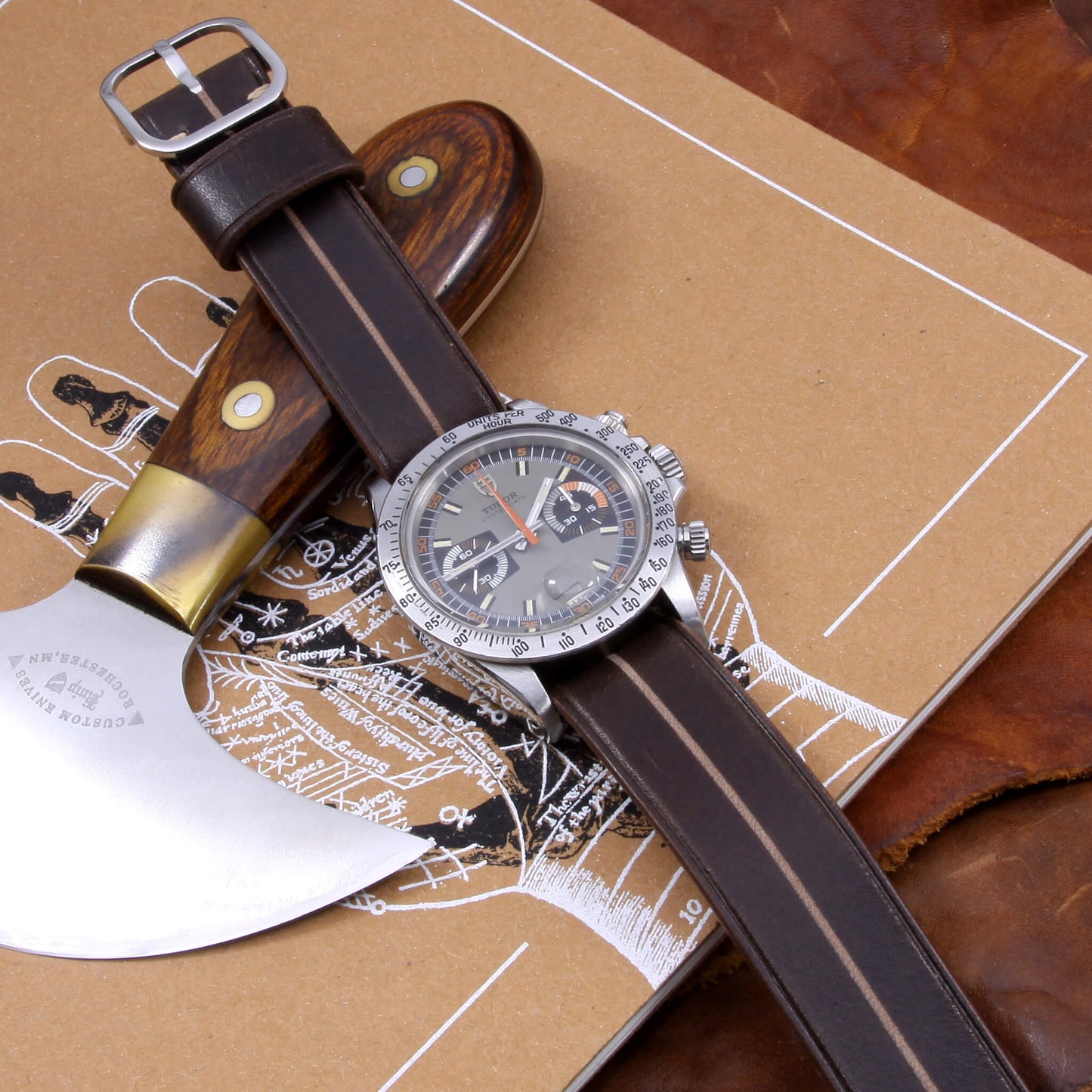 Add a Touch of Luxury to Your Watch with a Garrison Sequoia 106 Single Pass Strap in Dark Brown Italian Veg-Tanned Leather by Cozy Handmade