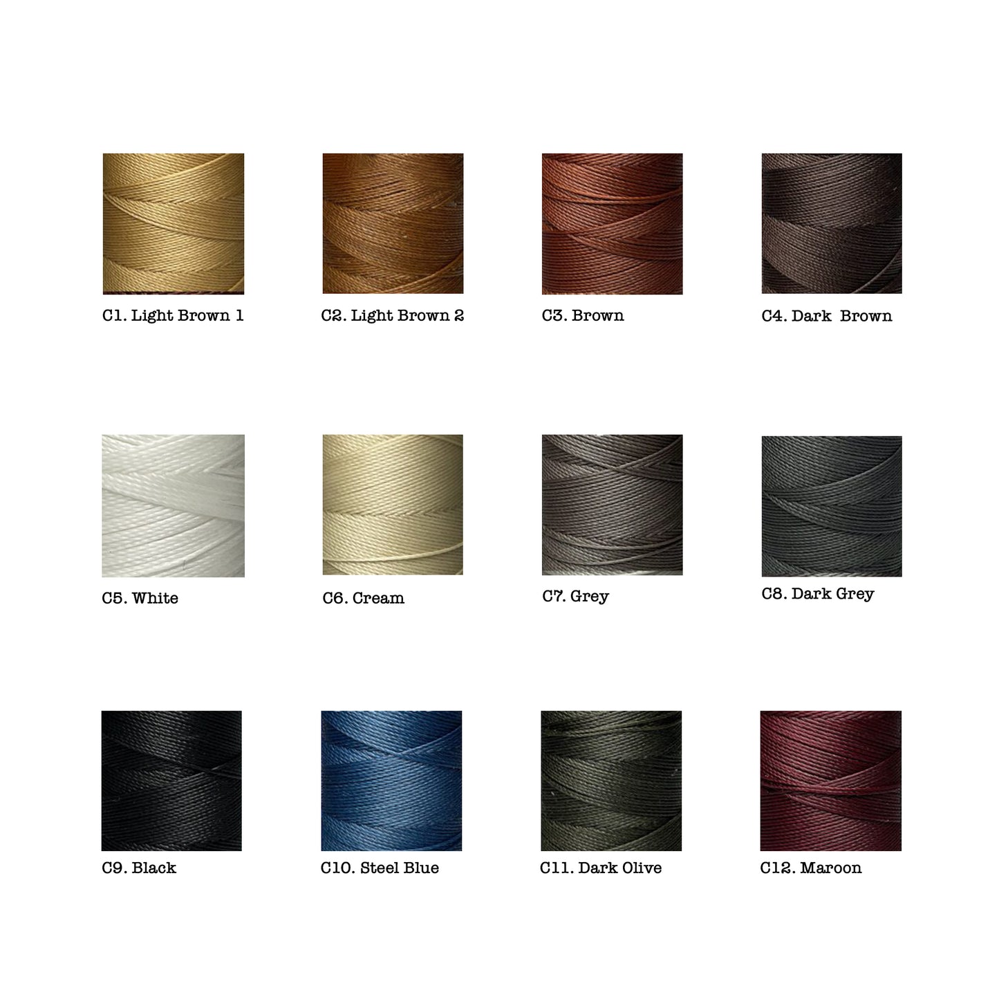 Color swatches of thread in various shades | Cozy Handmade