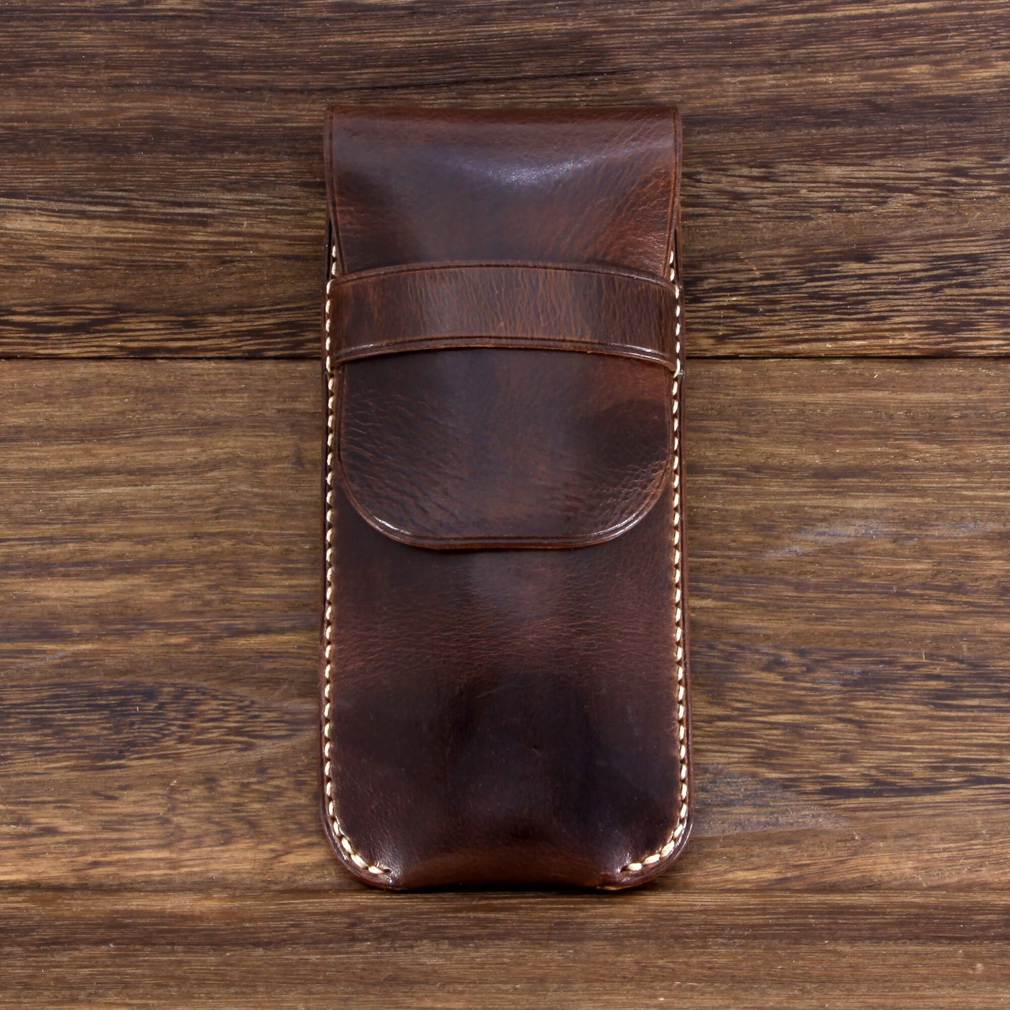 Premium Italian vegetable-tanned leather single watch slip case by Cozy Handmade | Military 103
