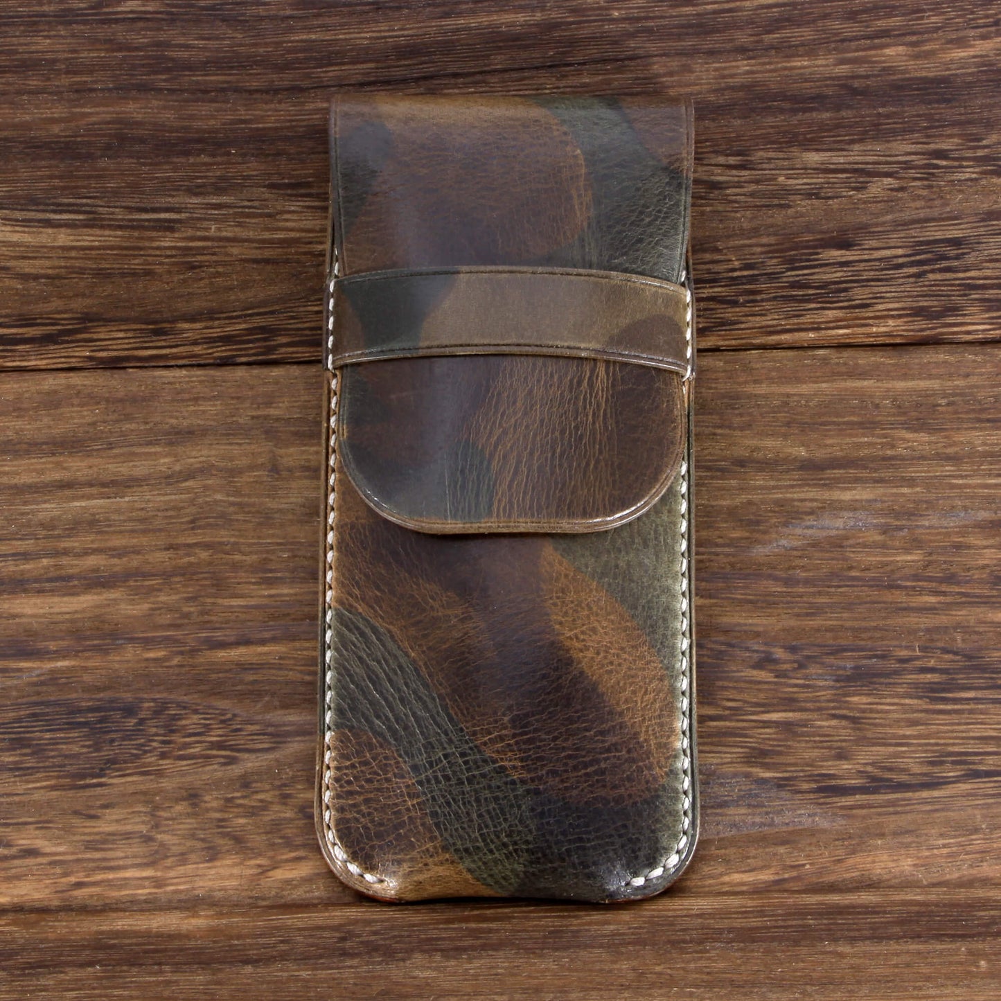 Premium Italian vegetable-tanned leather single watch slip case by Cozy Handmade | Military 107